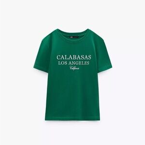 Zara Calabasas Green Baby Tee